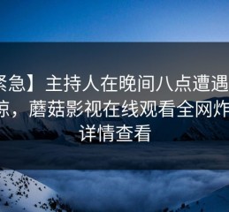 【紧急】主持人在晚间八点遭遇秘闻 震惊，蘑菇影视在线观看全网炸锅，详情查看
