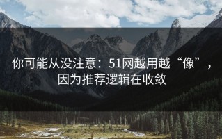 你可能从没注意：51网越用越“像”，因为推荐逻辑在收敛