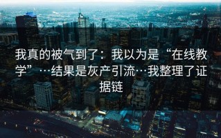 我真的被气到了：我以为是“在线教学”…结果是灰产引流…我整理了证据链